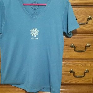 Life is good v neck to shirt